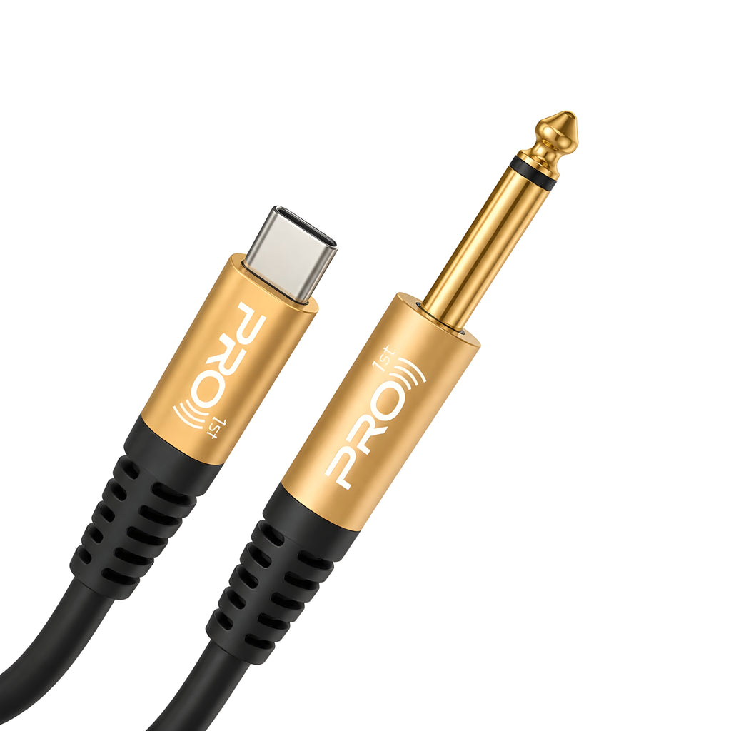 PRO1ST Professional USB Type-C to 6.35mm (1/4") TS Mono Jack Audio Cable