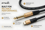 PRO1ST Professional USB Type-C to 6.35mm (1/4") TS Mono Jack Audio Cable