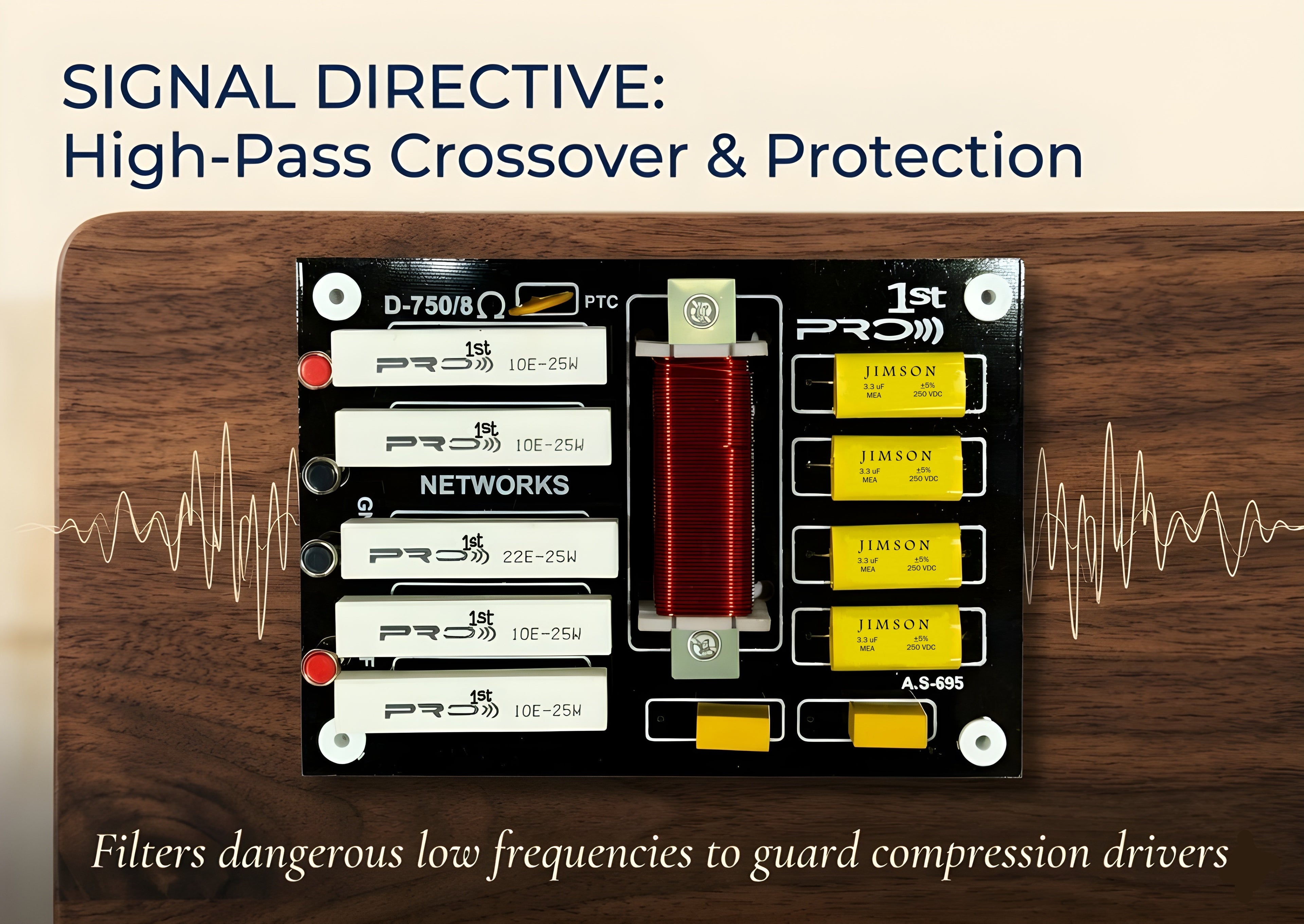 Pro 1st D-750/8Ω Professional Speaker Crossover Network Board — A.S-695