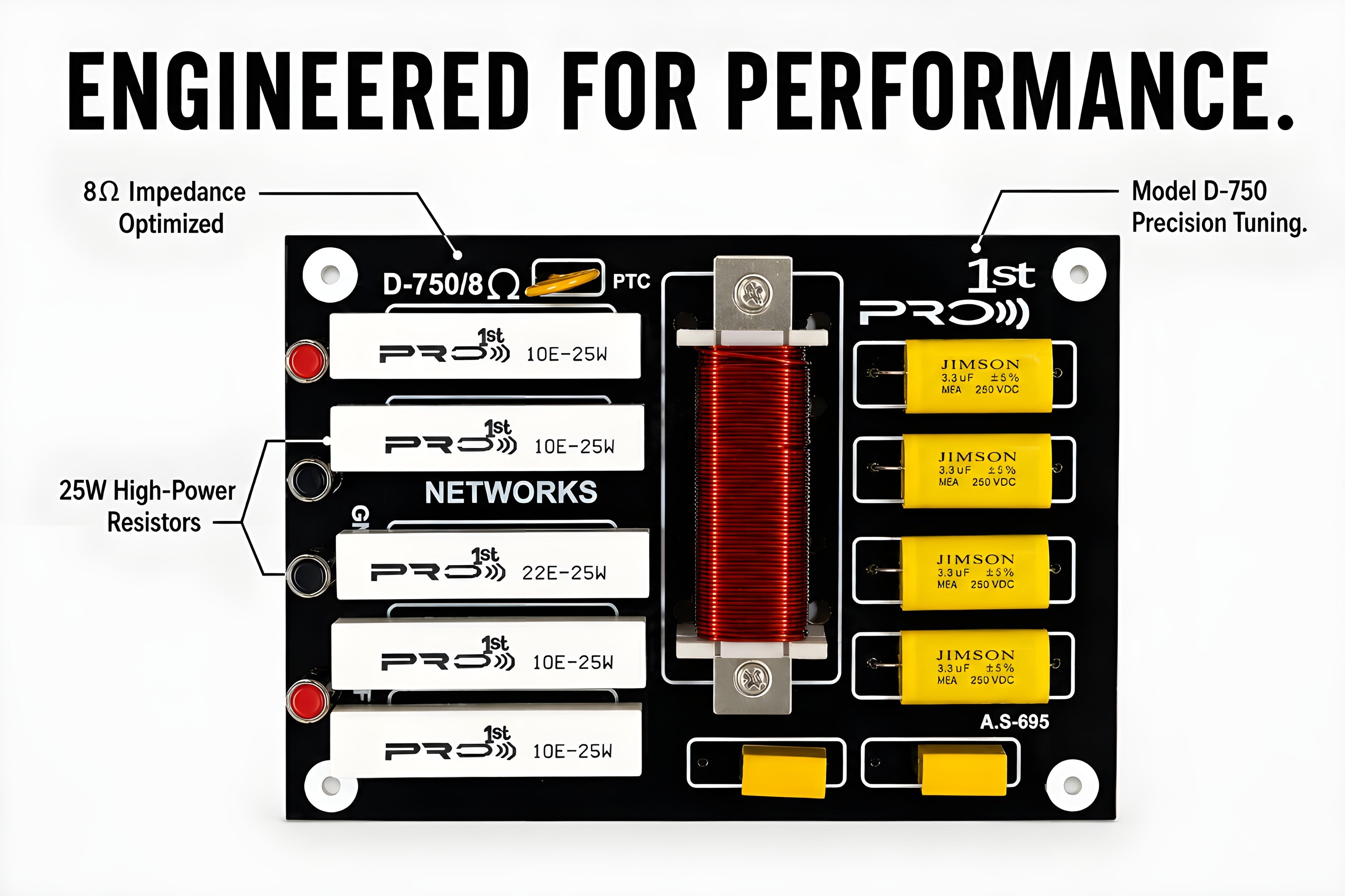 Pro 1st D-750/8Ω Professional Speaker Crossover Network Board — A.S-695