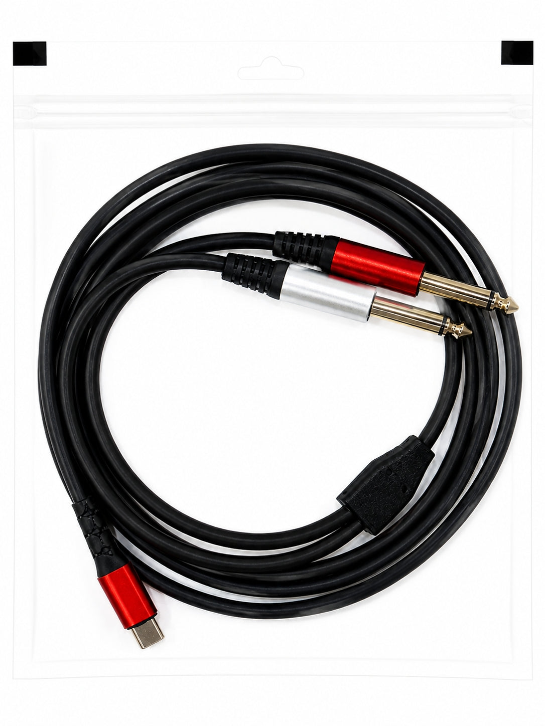 Pro 1st Type-C 2P/38 Dual 6.35mm (1/4") Jack to USB Type-C Professional Audio Cable — 2.0 Mtr