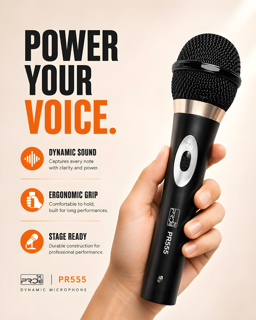 PRO1ST PR555 Dynamic Handheld Microphone