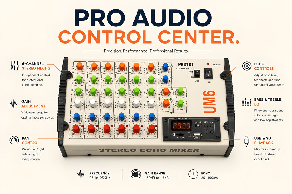 PRO-1ST Stereo Echo Audio Mixer