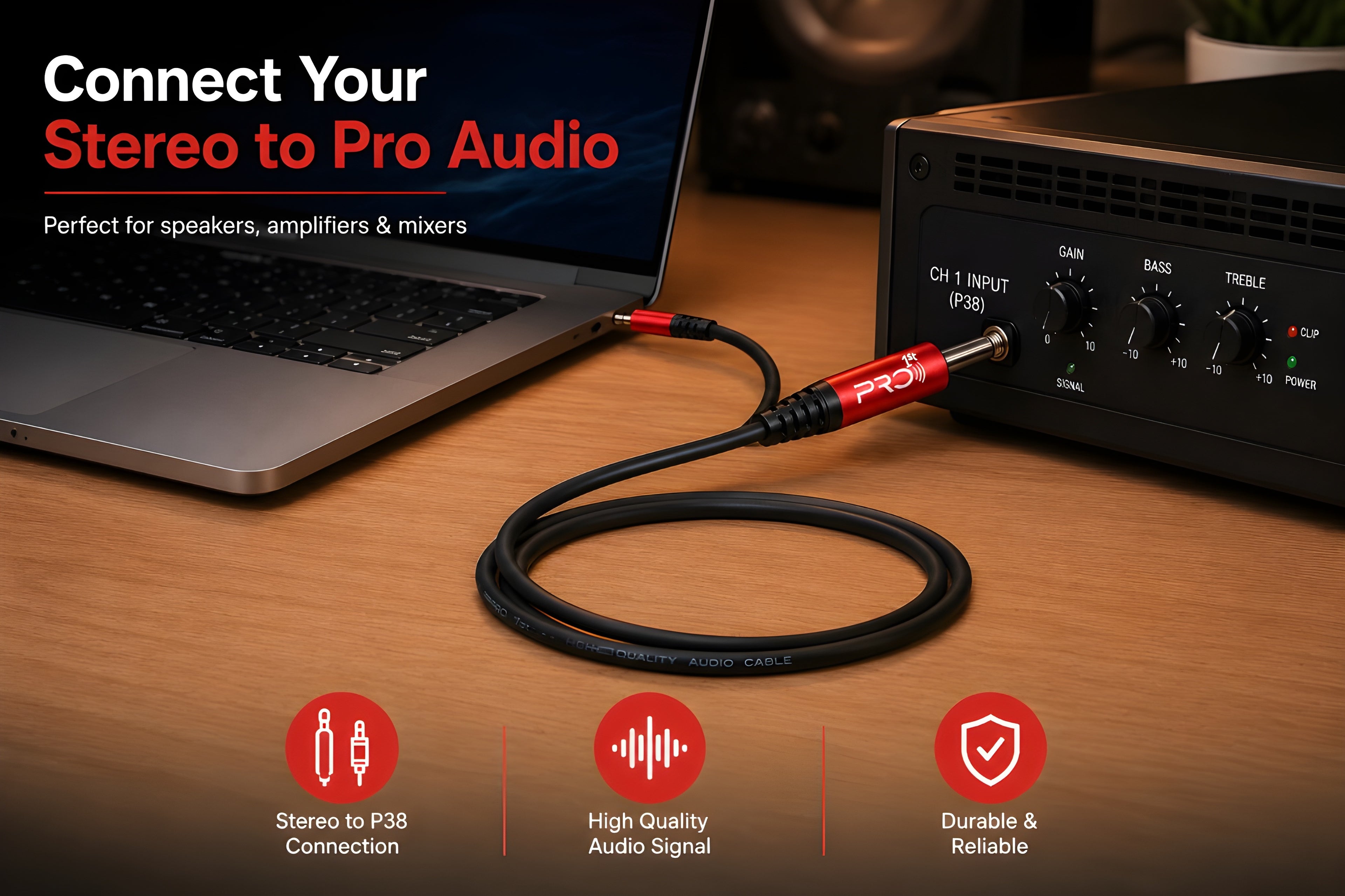 PRO-1ST Professional AUX Audio Cable