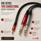 PRO-1ST 3.5mm Stereo to Dual 6.35mm Mono Audio Cable