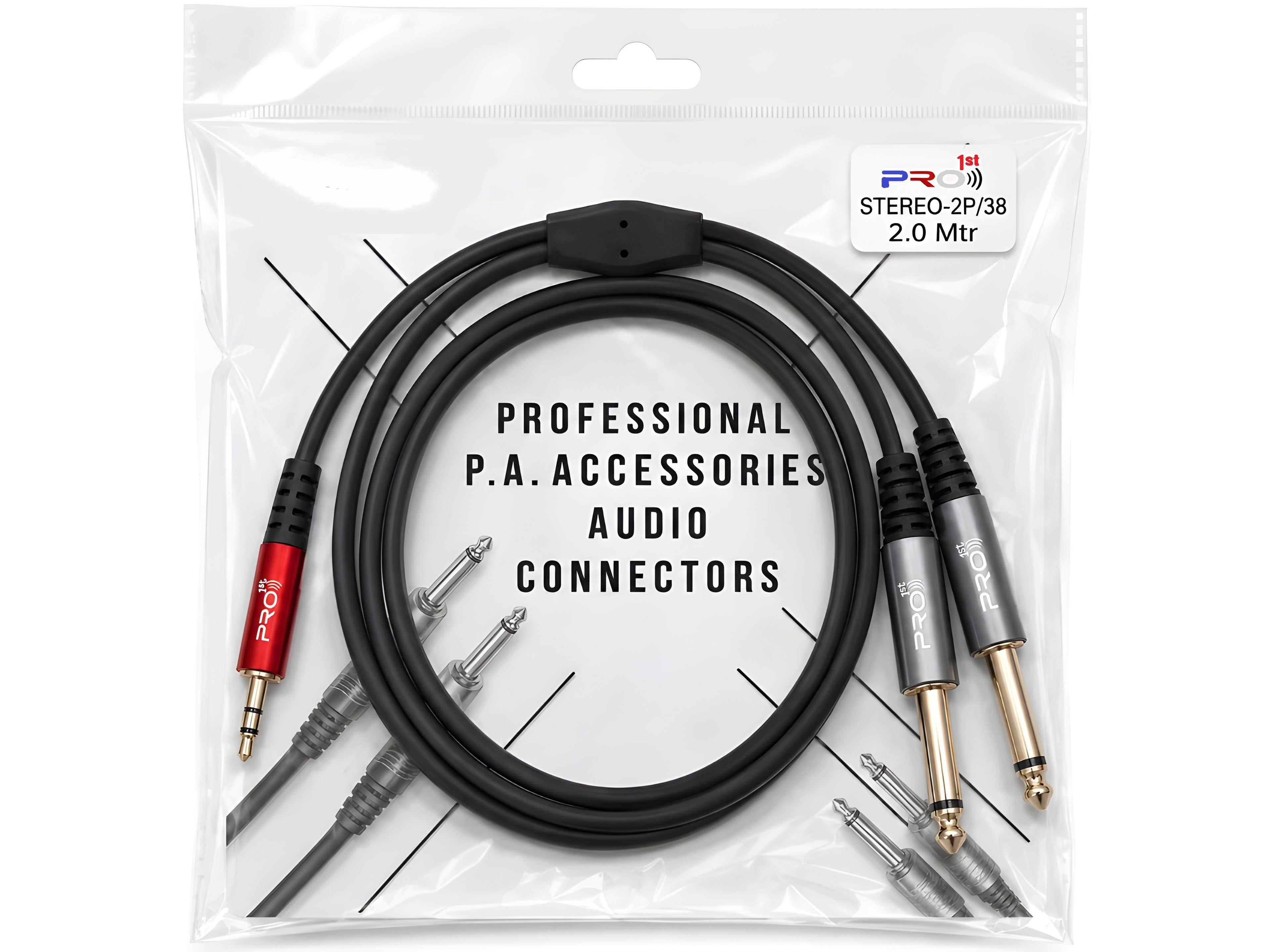 PRO-1ST 3.5mm Stereo to Dual 6.35mm Mono Audio Cable