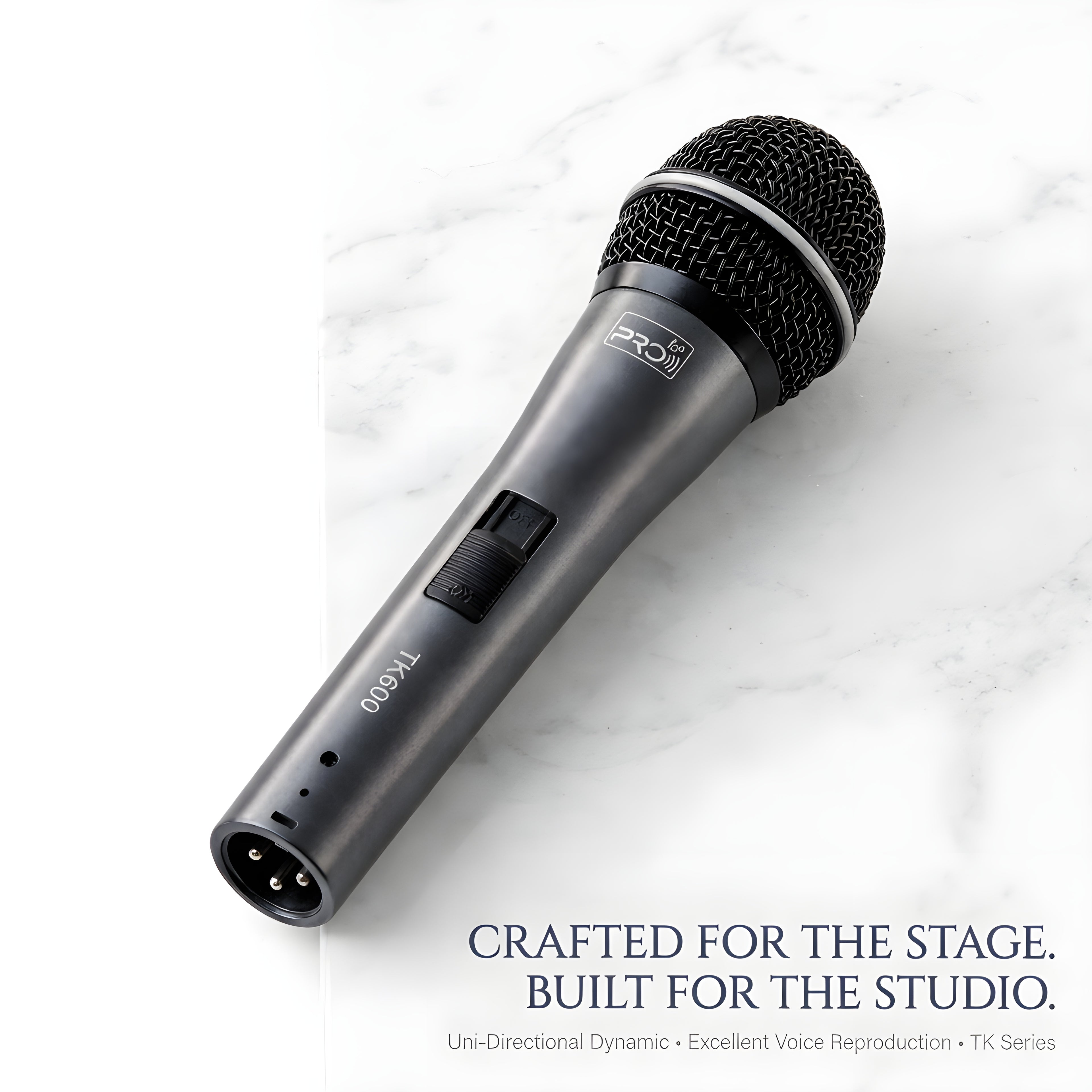 Pro 1st TK600 Professional Uni-Directional Dynamic Microphone with Mic Clip & XLR Cable