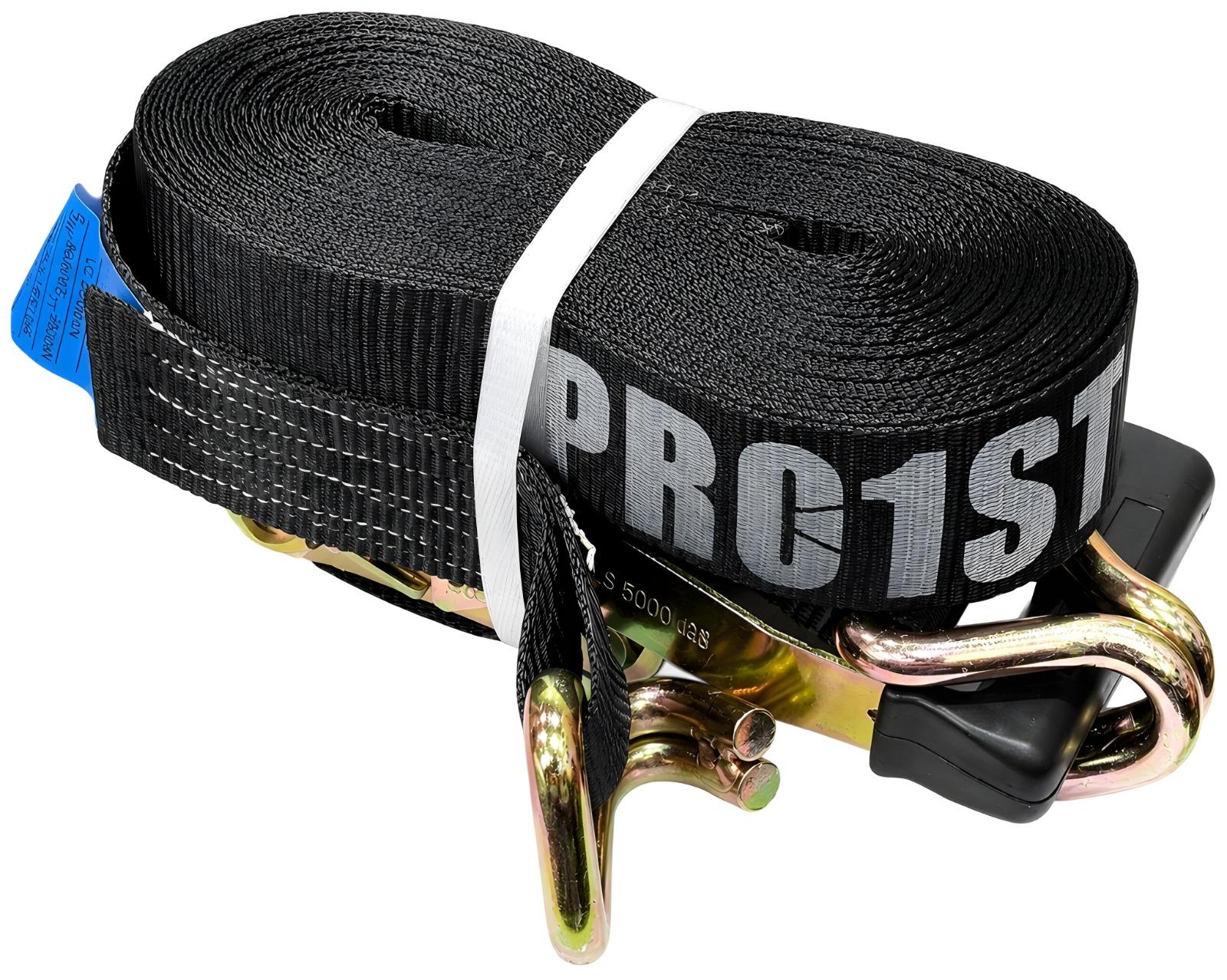 PRO-1ST Heavy Duty Ratchet Tie Down Strap with Double J Hook